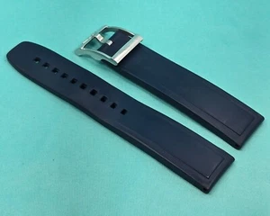 100% Authentic Breitling 145S 22mm 22-20 Blue Rubber Watch Strap With Buckle - Picture 1 of 4