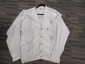 Vintage NORM THOMPSON Button UP Cardigan Sweater Size L LIGHT BLUE - Picture 1 of 5