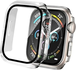 Funda rígida y protector de pantalla de vidrio templado para Apple Watch 8 y 7 piezas 41 mm y 45 mm - Imagen 1 de 8