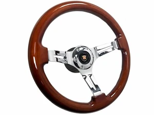 Cadillac 1969-89 14" madera 6 pernos volante caoba kit telescópico - Imagen 1 de 9
