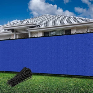 6' Tall Outdoor Fence Privacy Screen Shade Cover Windscreen Mesh Garden Blue - Picture 1 of 9