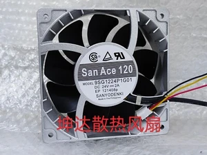 1 PCS  SANYO  Fan  9SG1224P1G01  DC 24V 2A  12038 12CM 3 pin Aluminum frame fan - Picture 1 of 3