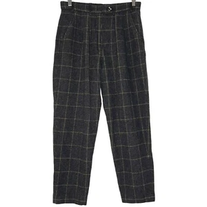 The Kooples Roomy Prince-Of-Wales Pants Women FR 38 US 6 Gray Wool Check Pleated - Picture 1 of 24