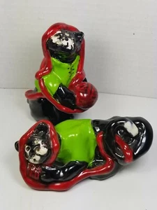 RARO Parque Goodman 2000 Vintage Hecho a Mano Cerámica Negra Gatos Sal y Pimienta - Imagen 1 de 12