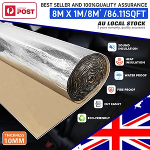 8*1m Car Auto Heat Deadener Insulation Proofing Sound Noise Deadening Foam 10mm - Picture 1 of 16