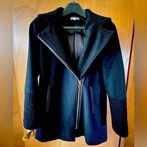 Calvin Klein hooded wool blend coat, black XS - Bild 1 von 7