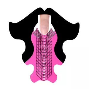 100 Pcs Acrylic Long Nail Forms for Nail Extension Tips Manicure Tool Salon - Picture 1 of 3