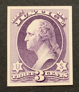 Travelstamps: US Stamps Scott #O27p4, 3 Cent Proof on Card NGAI NH - Picture 1 of 5