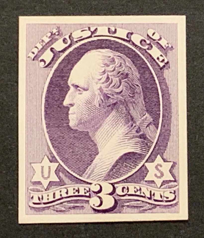 Travelstamps: US Stamps Scott #O27p4, 3 Cent Proof on Card NGAI NH - Image 1 of 4