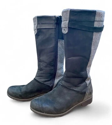 Eddie Bauer Impermeable Traza Negro con Tweed Cuero Cremallera Lateral Talla Mujer 8 Foto 1 de 4