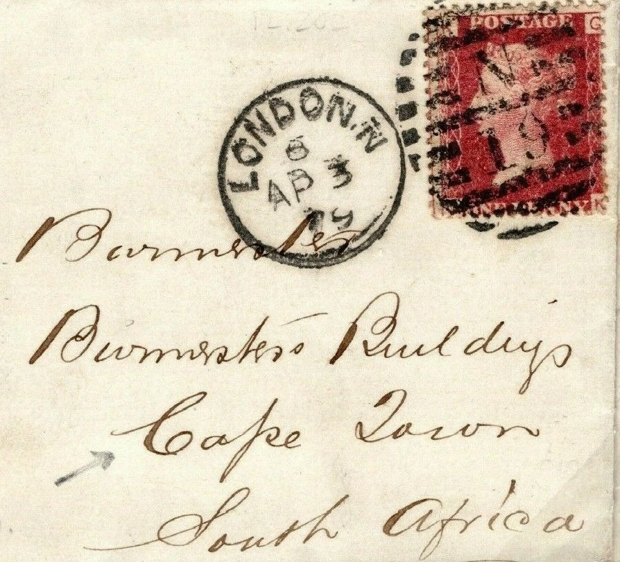 GB Cover COGH Cape DESTINATION MAIL S.Africa 1d Red PRINTED MATTER 1879 EP676 - Image 1 of 4