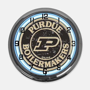 18" Purdue Boilermakers Metal Sign Designed White Neon Clock- SIGNBOX-QLN720260 - Picture 1 of 6