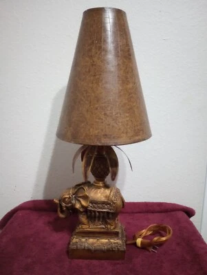 25" TALL   Maitland Smith Whimsical Indian Elephant Lamp 2005 VINTAGE RARE - Image 1 of 4