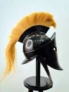 300 Spartan Helmet | Black Eddition Medieval Steel Helmet With Inner Linner - Picture 1 of 8