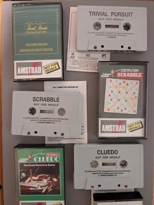 Amstrad CPC Cassettes - Trivial Pursuit, Scrabble, Cluedo, Monopoly, Scalextric - Image 1 of 3