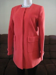 Jules & Leopold Coral Women's Collarless Lined Topper Coat. 2PKTS  Size MED. NWT - Picture 1 of 7