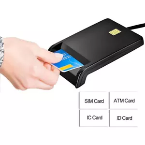 USB 2.0 Smart Card Reader DNIE ATM CAC IC ID SIM Card Reader for Windows 7/8/10 - Picture 1 of 12