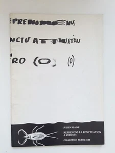 Julien Blaine Reprenons la ponctuation à Zéro E/O signé Collection Xeros 1980 - Imagen 1 de 4