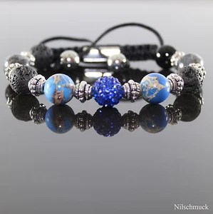 Damen Lava Rock Royal Impression Edelstein Perlen Shamballa Armband für Frauen - Bild 1 von 1
