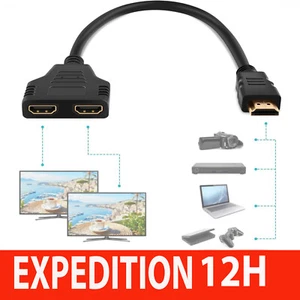 Repartiteur Multiprise HDMI - Splitter - 1 Entree Male / 2 sorties Femelle - BDP - Bild 1 von 7