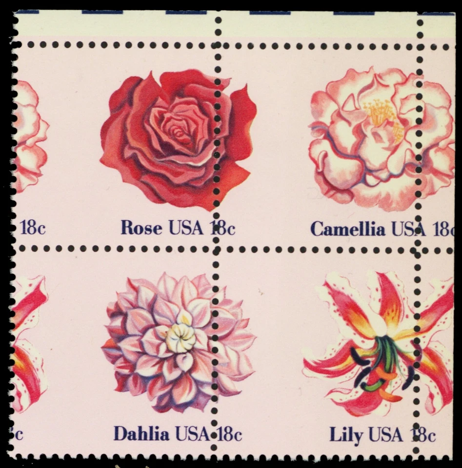 1876a, Mint NH 18¢ Misperforated Error Freak Block - Flowers -- Stuart Katz - Image 1 of 1