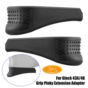 2/4PCS Pair Extension Grip For Glock 43X & 48 9mm BLACK, Polymer - Picture 1 of 10