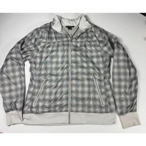 Marmot Lightweight Plaid Athletic Zip-Up Jacket Windbreaker Gray White XL - Picture 1 of 7
