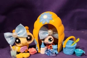Littlest Pet Shop #1987 Hummel gelb lila #1988 Marienkäfer creme rosa Bienenstock - Bild 1 von 9