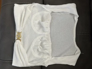 Ärmelloses weißes Crop Top und Hose Set Größe M - Bild 1 von 11