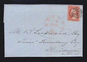 US 10 or 10a 1851 Issue 3c Washington Orange Brown on Cover (-013) - Picture 1 of 2