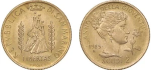 SAN MARINO 2 Scudi e 1 Scudo Oro 1985 Monete Nuova Monetazione FDC AU 917/000 - Foto 1 di 14