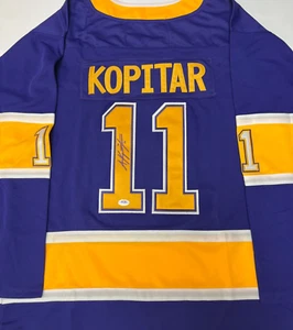 ANZE KOPITAR LA KINGS SIGNED CUSTOM JERSEY RETRO PURPLE PSA ITP CERT - Picture 1 of 4