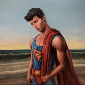 Acryl Lonely Heroe, sciencefiction, handgemalt Leinwand 3D, painting - Bild 1 von 1
