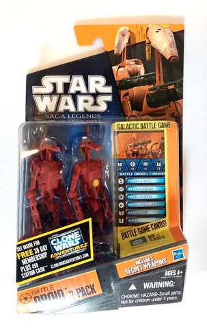 New! Battle Droid 2-Pack Star Wars Clone Wars W/Battle Game Cards SL20 Cover