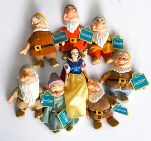 Vintage Applause Disney Snow White The Seven Dwarfs Figures Plush LOT 8 COMPLETE - Picture 1 of 9