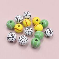 20x/set Football Rugby Tennis Loose Spacer Bead for Jewelry Making DIY Bracelet
