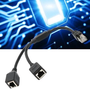 RJ45 Ethernet LAN Network Y Splitter 1 to 2 Port Adapter Cable Connector AU - Picture 1 of 12