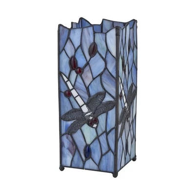 Lámpara de mesa Tiffany Dragon Fly 27 cm luz de noche vidrio de colores tradicionales - Imagen 1 de 4