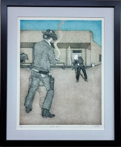 Vail "Notch Five"  Signed &# FRAMED Etching Art Americana Cowboy New - Picture 1 of 6