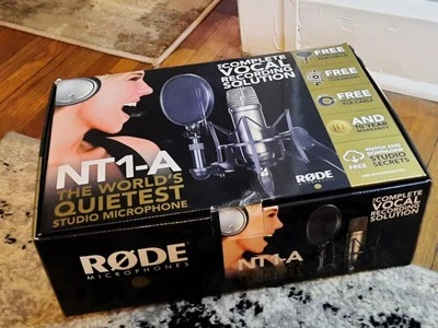 Rode NT1-A Large Diaphragm Complete Kit Microphone SM6 Mount Shield Cables - Image 1 of 4