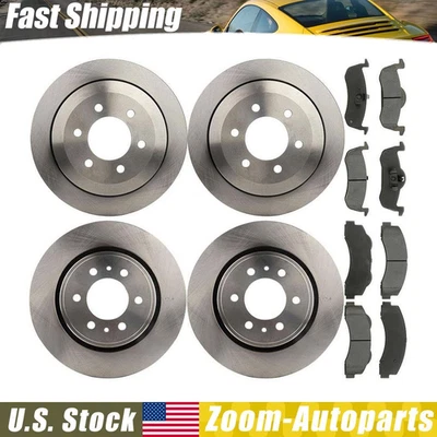 Rotores de freno delanteros y traseros + pastillas de freno para Ford Expedition 2010 2011 2012 - 2017 Foto 1 de 4