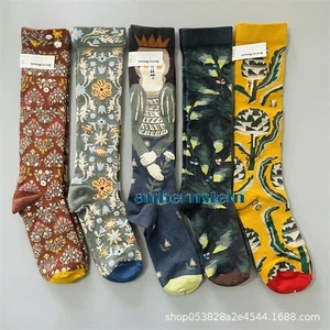 Medias francesas Bonne Maison para damas cuatro estaciones divertidas pintura al óleo calcetines de marea - Imagen 1 de 54