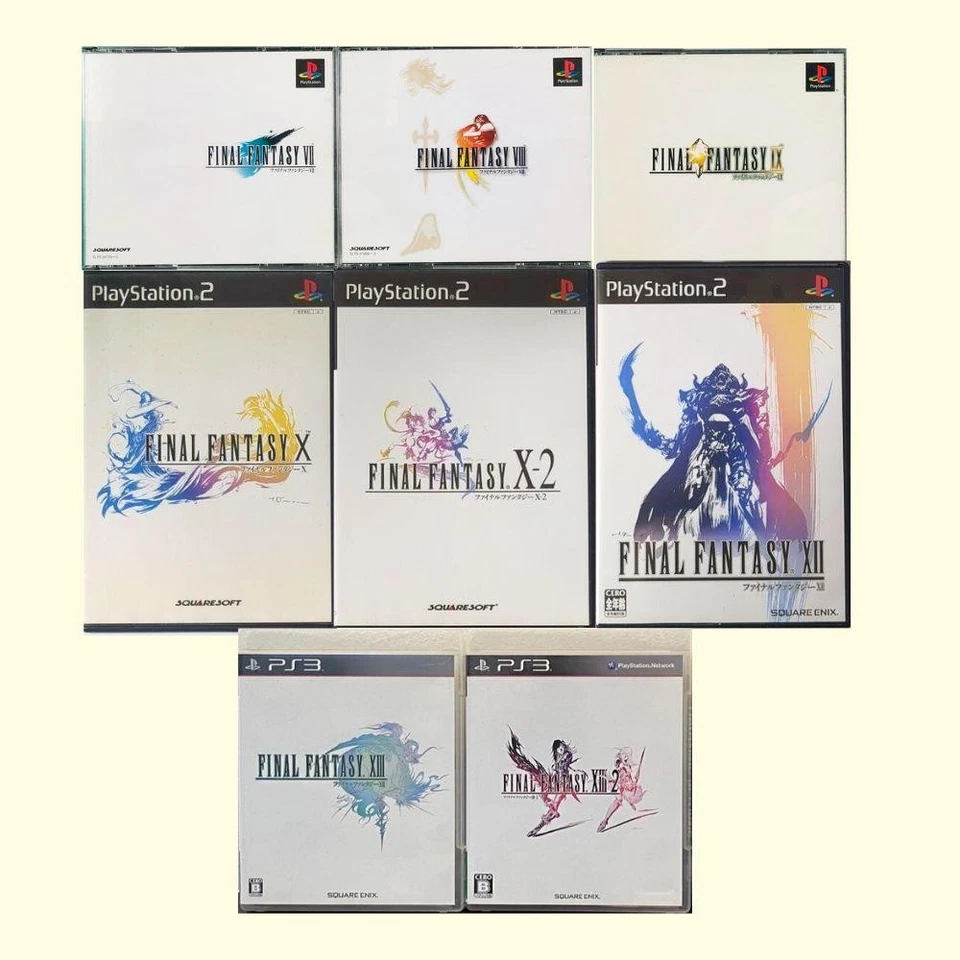 Final Fantasy 7 8 9 X X-2 XII XIII XIII-2 PS1 PS2 PS3 8 Game Set Japan Complete - Image 1 of 1