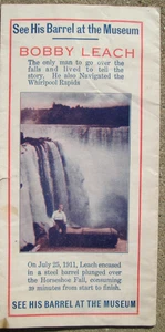 1910er Niagarafälle Museum Broschüre Bobby Leach & sein Fass über Falls - Bild 1 von 5