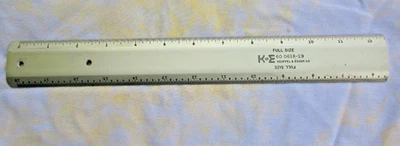 KEUFFEL & ESSER CO FULL SIZE DRAFTING SCALE RULE RULER ALL METAL #60 0618-19 - Image 1 of 3
