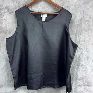 Maggie Sweet Womens Vintage Shiny Chiffon Cami 3X Career Minimal Capsule Formal - Picture 1 of 8