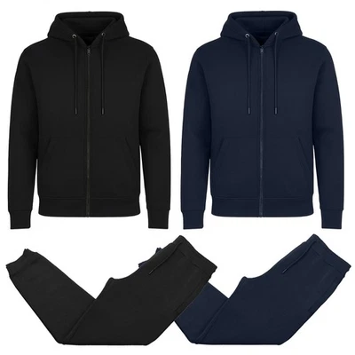 Conjunto de sudadera con capucha y jogger con cremallera completa forrado en vellón de 4 piezas para hombre - Envío gratuito (S-3XL) Foto 1 de 2