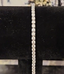3.2mm Moissanite Tennis Bracelet 925 Sterling Silver 4.97 CTTW - Picture 1 of 3