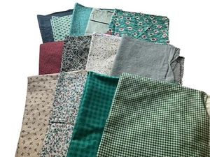 Lot of Misc Cotton Fabric for Quilting, All 18" Wide or Wider 13 Pieces Cotton - Picture 1 of 16