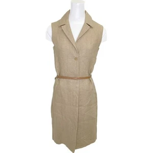 Loro Piana Brown Linen 100% Long Gilet Best 40 Brown - Picture 1 of 4